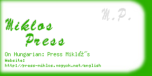 miklos press business card